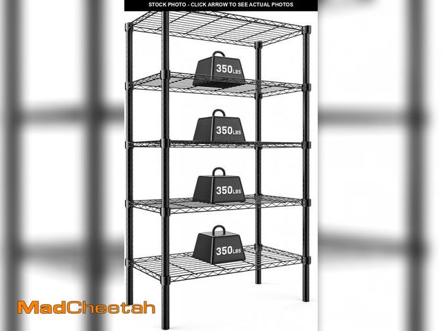 Lot 74-12510101 - DUMOS 5 Tier Metal Wire Rack Shelf Heavy Duty Standing Shelves Adjustable Steel Closet Shelving Unit...