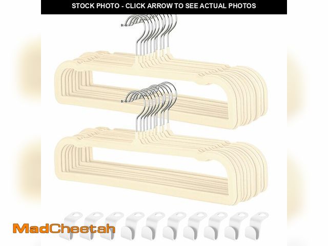 Lot 74-13953177 - Pants Hangers Non Slip - 20 Pack Velvet Hangers for Closet - Thin Space Saving Clothes Hanger - Stro...