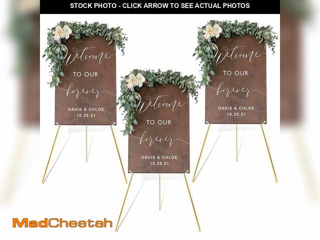 Lot 74-13948890 - DANMO Easel Stand for Wedding Sign Poster 63'' Instant Display Easel for Floor Adjustable Metal Art ...