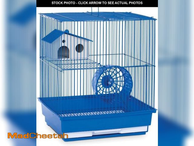 Lot 74-12510433 - Prevue Hendryx SP2010B Two Story Hamster and Gerbil Cage, Blue,Small - USED
