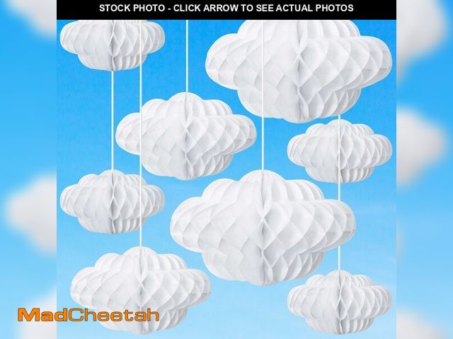 Lot 74-14330776 - Affrolling 20 Pcs 3D Cloud Decorations Hanging Honeycomb Decor Artificial Cloud Ornaments for Ceilin...