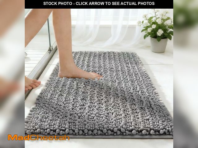 Lot 74-13961674 - ILANGO Bathroom Rugs Light Grey 36x24,Extra Soft Absorbent Chenille Bath Rugs,Thick Non-Slip Shaggy ...