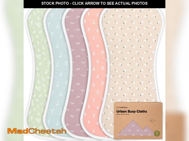 Lot 74-12311182 - Organic Burp Cloths Baby Boy &amp; Girl - 5-Pack Super Absorbent Cotton Burping Cloths for Babies, S...