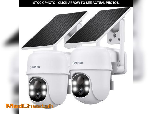 Lot 74-12302430 - 2K Cameras for Home Security-2.4G WiFi Outdoor Camera Wireless Solar/Battery Powered with solar pane...