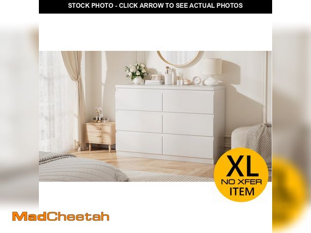 Lot 74-13673194 - Jocoevol Modern Black 6 Drawer Dresser - Simply Chest of Drawers for Bedroom, Closet, Living Room, H...