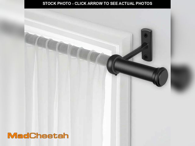 Lot 74-14259503 - RHF 1 Inch Curtain Rods, Black Curtain Rods for Windows 168 to 240, Outdoor Curtain Rod for Patio, W...