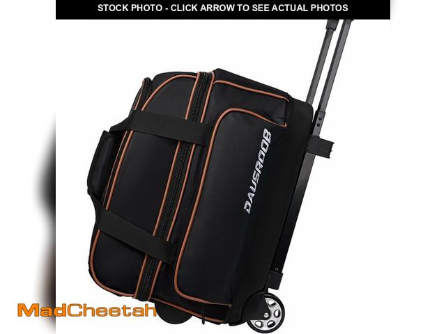 Lot 74-13582868 - 2 Ball Bowling Bag with Wheel,900D Oxford Waterproof PU,Dual Roller Bowling Bag with Sturdy Frame,La...