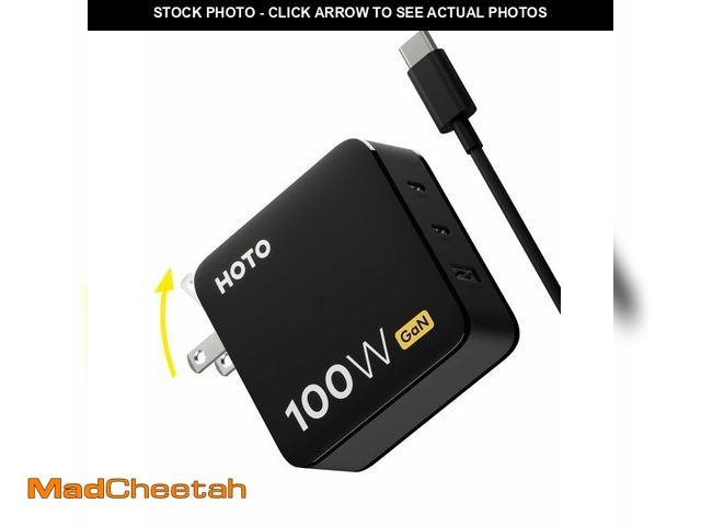 Lot 74-13625886 - HOTO 100W USB C Charger, 3-Port GaN Foldable Fast Compact Power Charger for MacBook Pro/Air, iPad Pr...