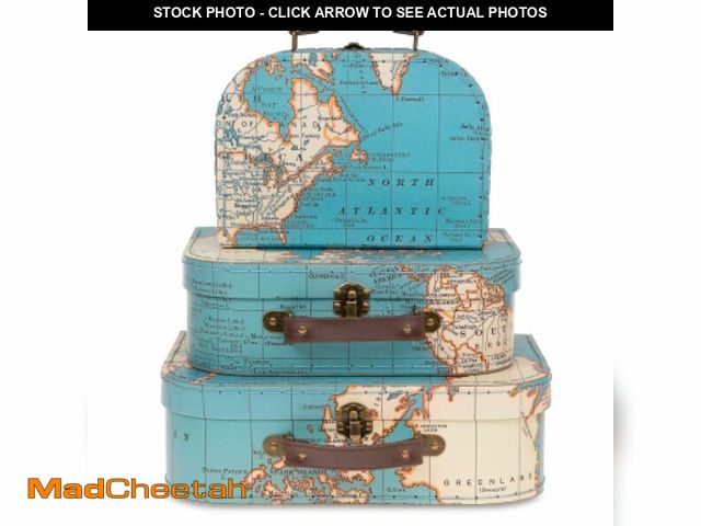 Lot 74-13544479 - Jewelkeeper Paperboard Suitcases, Set of 3 Decorative Storage Boxes, Vintage Luggage for Birthdays, ...