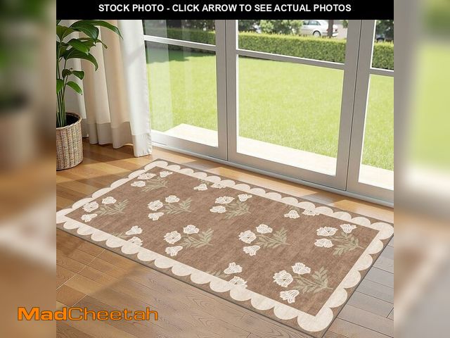 Lot 74-13836195 - Othilic Front Door Mat Indoor Entrance - 2x4.3 Ft Floral Washable Layered Doormat Outdoor Entrance P...