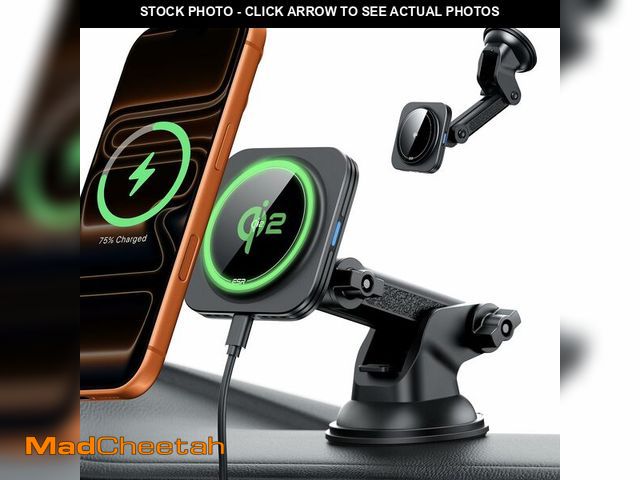 Lot 74-12711607 - ESR for Qi2 15W MagSafe Car Mount Charger, for MagSafe Car Charger, Suction Cup Magnetic Wireless Ca...