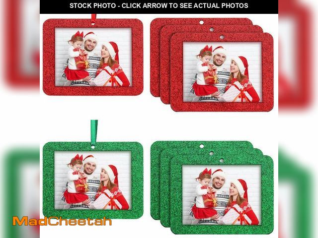 Lot 74-12973695 - Jetec 36 Pieces Christmas Photo Ornament Frames Mini Felt Glitter Hanging Photo Frame Small Holiday ...