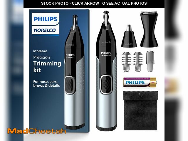 Lot 74-14151032 - Norelco Philips Nose Trimmer 5000 for Nose, Ears, Eyebrows Trimming Kit, NT5600/62 - UNUSED