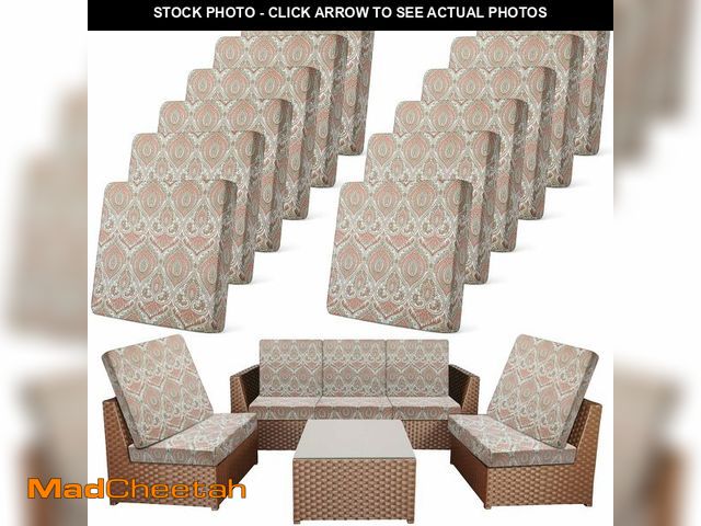 Lot 74-12975831 - Newwiee 12 Pcs Patio Stretch Outdoor Cushion Covers Sofa Couch Covers Replacement Couch Slipcover fo...