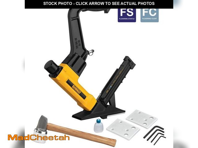 Lot 74-12792314 - (MISSING ALL ACCESSORIES) DEWALT 2-in-1 Pneumatic 15.5-Gauge and 16-Gauge Flooring Tool - USED