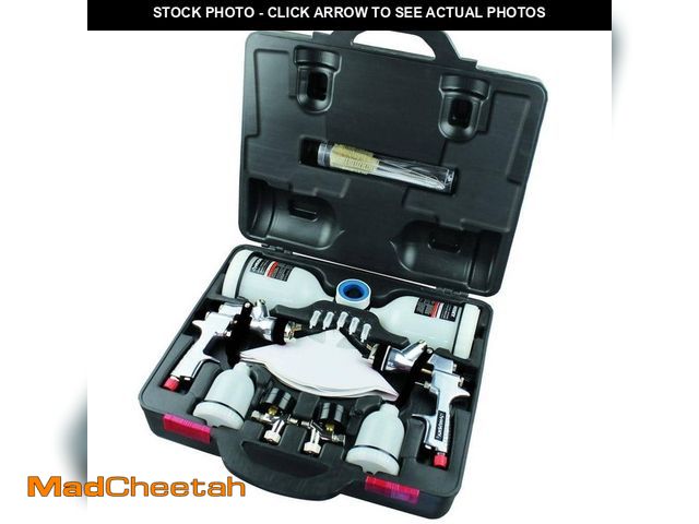 Lot 74-13691879 - *DIRTY/MISSING MASK* Husky HVLP and Standard Gravity Feed Spray Gun Kit *DIRTY/MISSING MASK*  - USED