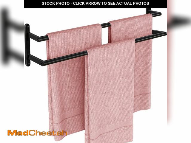 Lot 74-13951059 - JIAPAIDUO Double Towel Bar, 24Inch Towel Rack for Bathroom, Stainless Steel Double Bath Towel Bar, W...