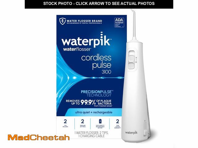 Lot 74-13955858 - Waterpik Cordless Pulse 3100 Rechargeable Portable Water Flosser for Teeth, Gums, Braces Care and Tr...