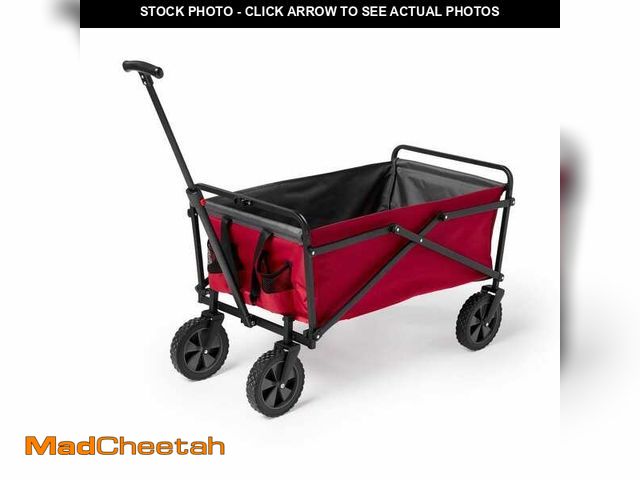 Lot 74-12731604 - SEINA 150 lbs. Capacity 12 cu. ft. Portable Folding Steel Wagon Fabric Outdoor Garden Cart in Red - ...