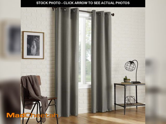 Lot 74-12688701 - Sun Zero Arlo 2-Piece Textured Thermal Insulated Room Darkening Grommet Curtain Panel Pair, Gray, 40...