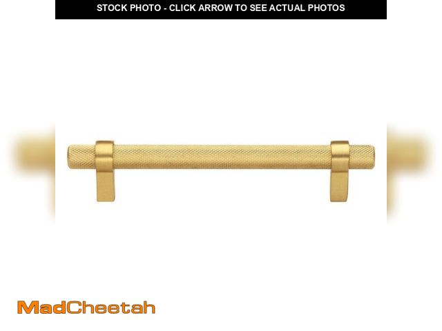Lot 74-12804171 - GLIDERITE 5 in. (128 mm ) Center-to Center Brass Gold Knurled Bar Pull (10-Pack ) - UNUSED