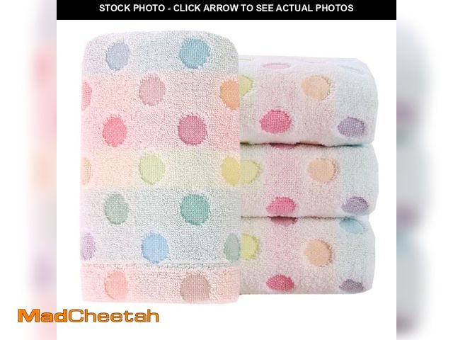 Lot 74-12976535 - Pidada Hand Towels Set of 4 Colorful Polka Dot Pattern 100% Cotton Soft Absorbent Decorative Towel f...