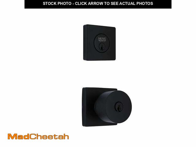 Lot 74-14614424 - Home Decorators Collection Ridgeway Matte Black Single Cylinder Door Knob Combo Pack with Square Ros...