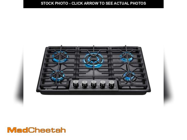 Lot 74-14255396 - Elexnux 30 in. 5-Burners Recessed Gas Cooktop in Black Stainless Steel with Thermocouple Protection ...