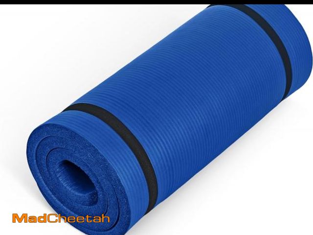 Lot 74-12136841 - CAP High Density Exercise Mat with strap, 74"x24"x1 - Blue - UNUSED