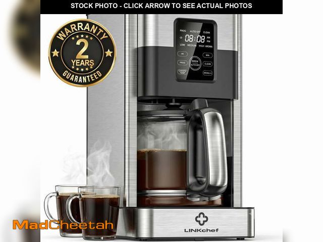 Lot 74-14585685 - LINKChef Drip Coffee Maker 12 Cup Programmable Drip with Glass Carafe, 12-Hour Auto Brew Timer, Keep...