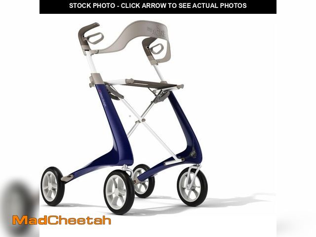 Lot 74-13418758 - byACRE Ultralight Carbon Fiber Rollator with Backrest, Blue - UNUSED