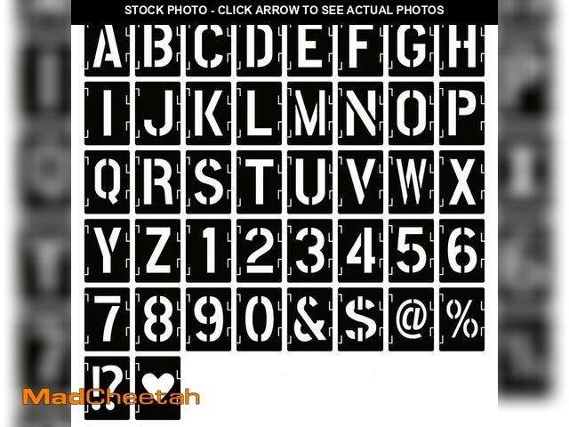 Lot 74-12431534 - 12 Inch Letter Stencils Symbol Numbers Craft Stencils, 42 Pcs Reusable Alphabet Templates Interlocki...