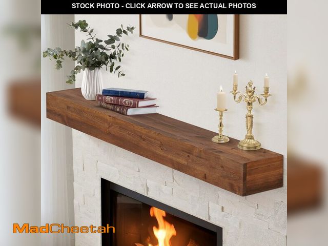 Lot 74-13075904 - GoCampDirect Fireplace Mantle Shelf - 60Ãâ8Ãâ5Inch Handcrafted Wall Floating Mantel Shelf for ...