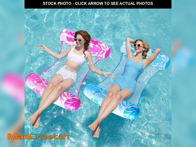 Lot 74-12312944 - SLOOSH 2 Packs Tropical Leaves Hammock Pool Floats Adults, 4-in-1 Multi-Purpose Inflatable Pool Floa...