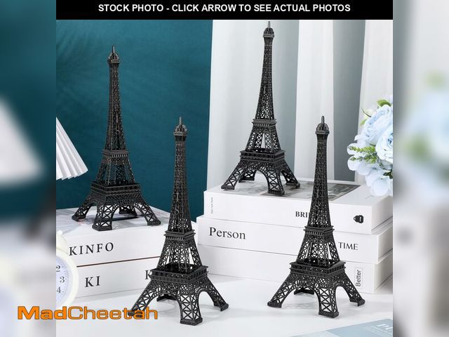 Lot 74-13630828 - Therwen 4 Pcs Eiffel Tower Statue Decor Metal Paris France Eiffel Tower Model Figurine Paris Craft A...