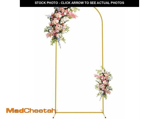 Lot 74-14264649 - Asee'm 6FT Metal Arch Backdrop Stand Gold Arched Backdrop Frame for Wedding Party Ceremony Birthday ...