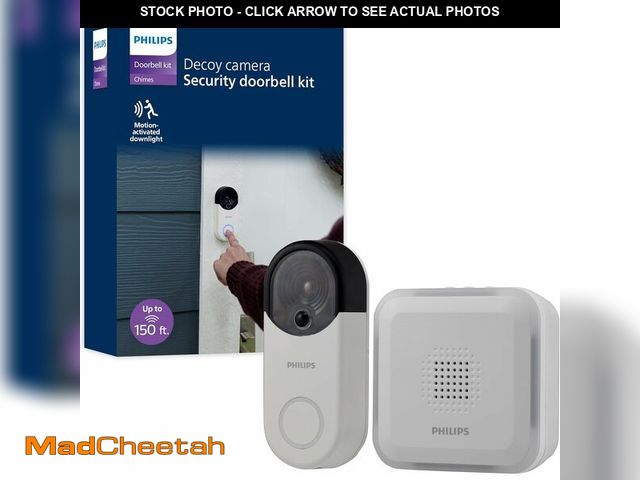 Lot 74-14445131 - PHILIPS Wireless Security Doorbell Chime Kit, Decoy Doorbell Camera - UNUSED