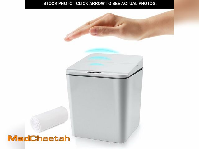 Lot 74-13624676 - FEBHBRQ Automatic Small Countertop Trash Can with Lid, 1.5 Gal/6L Toucheless Mini Waste Bin for Offi...