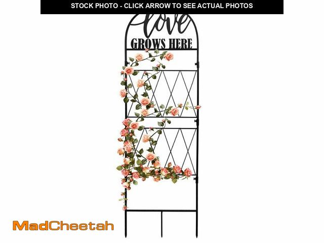 Lot 74-14148434 - hogardeck 45 * 14 inch Metal Garden Trellis for Climbing Plants Flowers Outdoor,Heavy Duty,Black Coa...