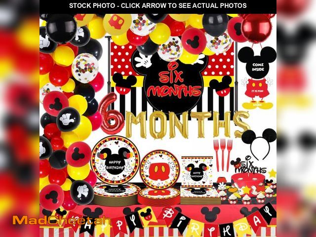 Lot 74-12212116 - 188 Pcs Red Half Birthday Party Decorations, Boys 6 Months Balloons Arch Garland Kit, Red Cartoon Bo...