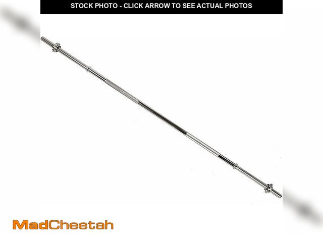 Lot 74-13075683 - Fitvids 5FT Standard Barbell with Star Locks, Bar Only, Chrome - UNUSED