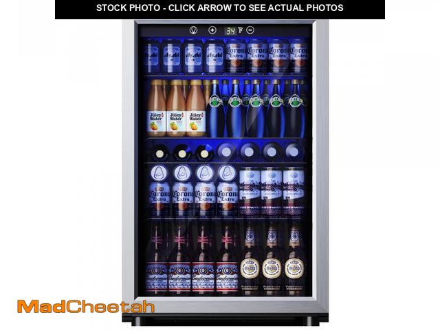 Lot 74-12482112 - Simzlife 150 Can Beverage Refrigerator Cooler, 4.5 Cu.Ft Drink Fridge for Soda Wine Beer, Adjustable...