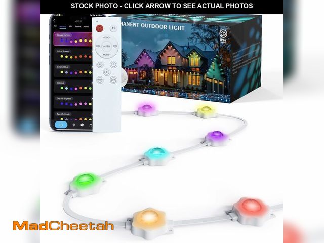 Lot 74-14058573 - DIMFLEXE 50Ft Permanent Outdoor Lights, IP67 Waterproof Smart Eave Lighting, with App/Remote Control...