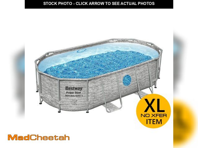 Lot 74-14360812 - Bestway Power Steel Swim Vista Series II 14' x 8'2" x 39.5" Above Ground Pool Set, 14' x 8' x 40", G...
