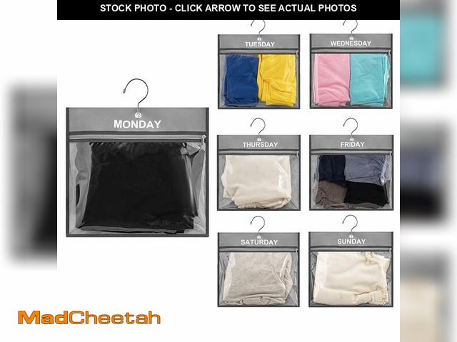 Lot 74-12978547 - TEMUORG 7 Pcs Weekly Travel Organizer Pouches Day of Week Clothing Packing Cubes Monday to Sunday Sc...