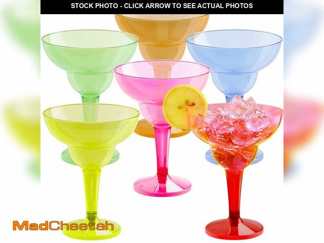 Lot 74-13961984 - JOYIN 36 Packs Plastic Margarita Glasses Cups 12 oz Disposable Cinco De Mayo Fiesta Party Decoration...