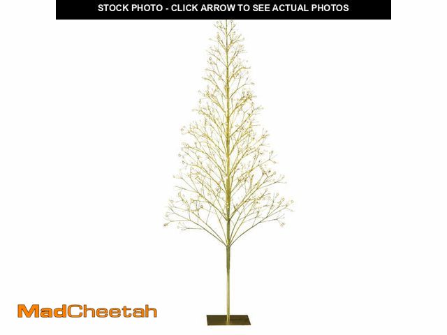 Lot 74-12857043 - 6' Pre-Lit Starburst Gold Artificial Christmas Tree with 800 Warm White Twinkling LED Lights, by Hol...