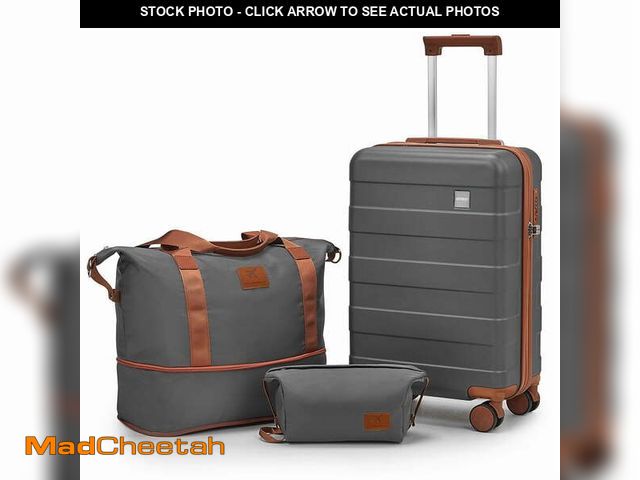 Lot 74-12836284 - Joyway 3-Piece Luggage Set 20-Inch Carry-On Suitcase with Spinner Wheels TSA Lock Travel Duffel Bag ...