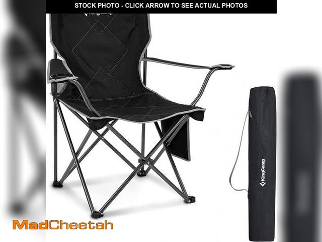 Lot 74-12479722 - KingCamp Folding Camping Chair - 220 lbs Lightweight Build Portable Lawn Chairs, Black, Ideal for Sp...