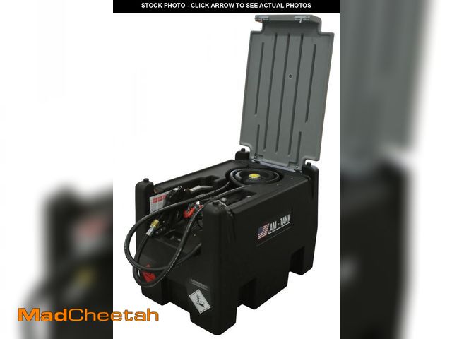 Lot 74-12175049 - AM-TANK 58 Gallon Portable Diesel Only Tank with 12 Volt Pump and Covering Lid Color: BLACK WITH GRE...